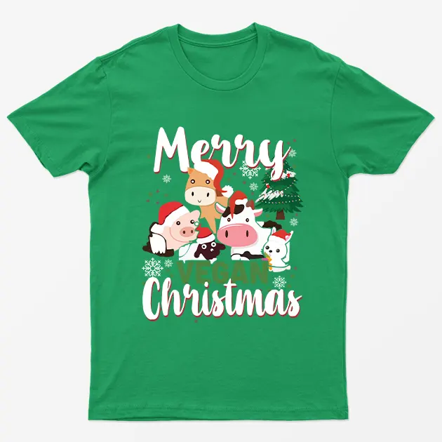 Irish Green Merry Vegan Christmas T-Shirt