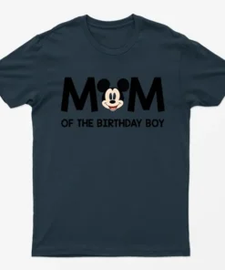 Navy Blue Mom Of The Birthday Boy Mother Day Graphic T-Shirt