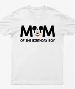 White Mom Of The Birthday Boy Mother Day Graphic T-Shirt