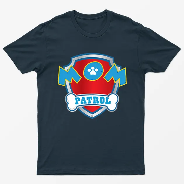 Navy Blue Mom Patrol Mother Day T-Shirt