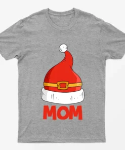 Sport Grey Mom Red Santa Hat T-Shirt