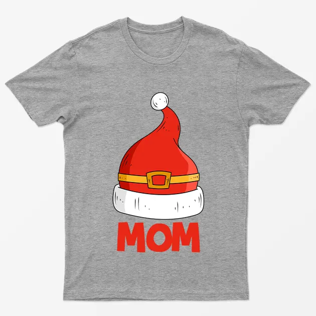 Sport Grey Mom Red Santa Hat T-Shirt