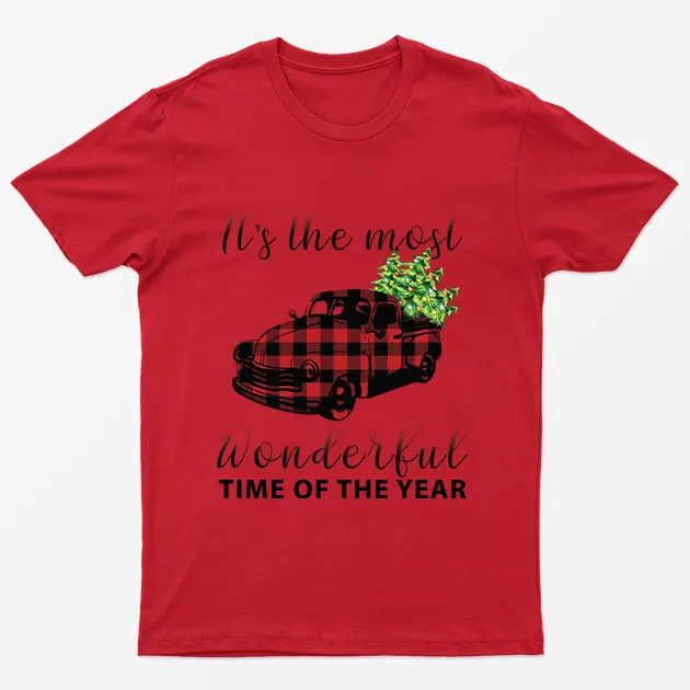 Red Most Wonderful Time Of The Year Christmas T-Shirt