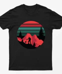 Black Mountain Hiking Camping Graphic T-Shirt