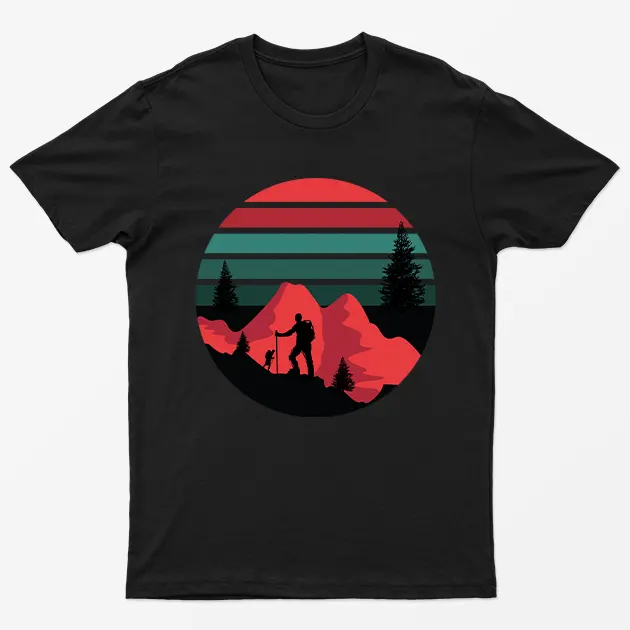 Black Mountain Hiking Camping Graphic T-Shirt