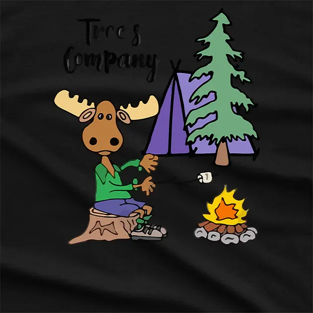 Mouse Camping Trees Graphic T-Shirt