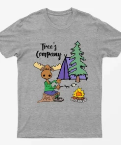 Sport Grey Mouse Camping Trees Graphic T-Shirt