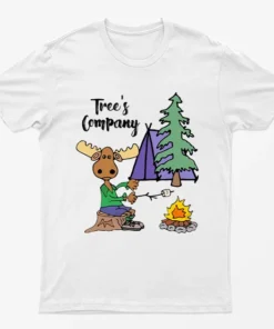 White Mouse Camping Trees Graphic T-Shirt