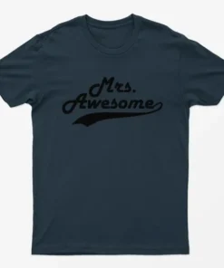 Navy Blue Mrs Awesome Mothers Day T-Shirt