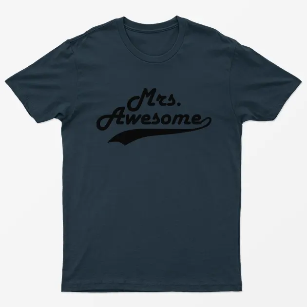 Navy Blue Mrs Awesome Mothers Day T-Shirt