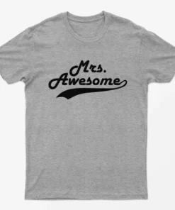 Sport Grey Mrs Awesome Mothers Day T-Shirt