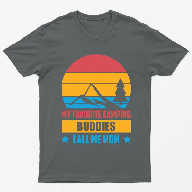 Charcoal My Favorite Camping Buddies Call Me Mom T-Shirt