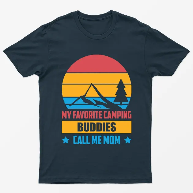 Navy Blue My Favorite Camping Buddies Call Me Mom T-Shirt