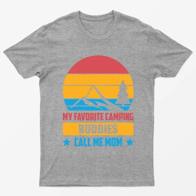 Sport Grey My Favorite Camping Buddies Call Me Mom T-Shirt