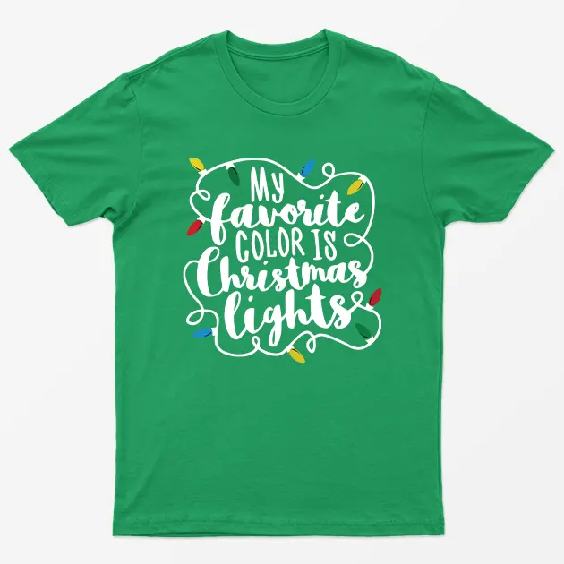 Irish Green My Favorite Color Is Christmas Lights T-Shirt