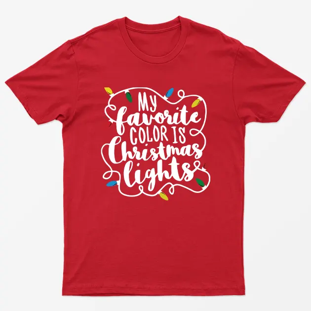 Red My Favorite Color Is Christmas Lights T-Shirt