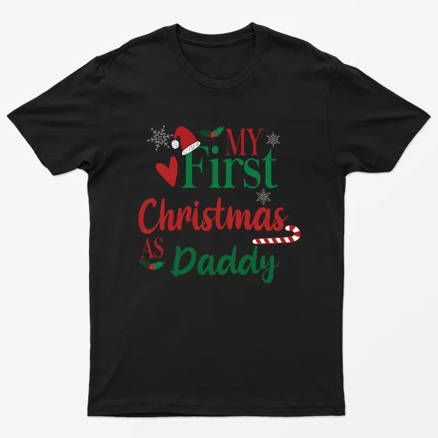 Black My First Christmas As Daddy T-Shirt