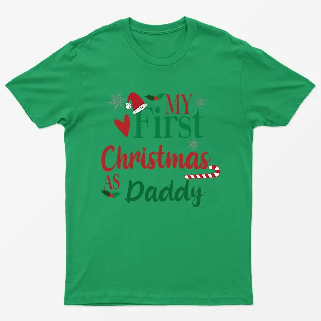 Irish Green My First Christmas As Daddy T-Shirt