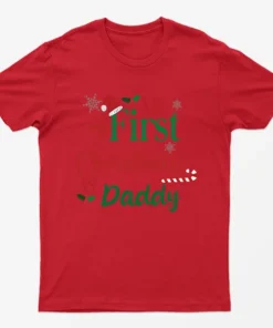 Red My First Christmas As Daddy T-Shirt