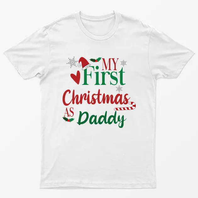 White My First Christmas As Daddy T-Shirt