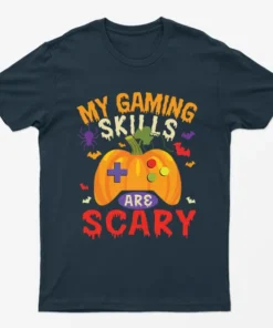 Navy Blue My Gaming Skills Are Scary Halloween T-Shirt