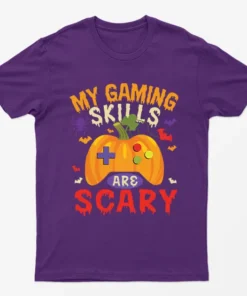 Purple My Gaming Skills Are Scary Halloween T-Shirt