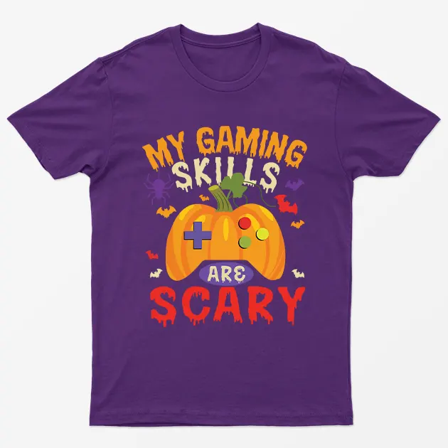Purple My Gaming Skills Are Scary Halloween T-Shirt