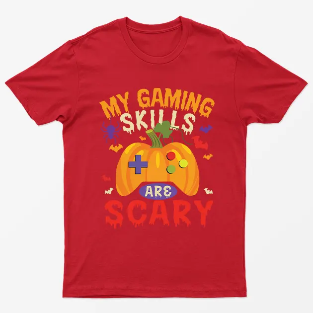 Red My Gaming Skills Are Scary Halloween T-Shirt