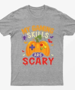 Sport Grey My Gaming Skills Are Scary Halloween T-Shirt