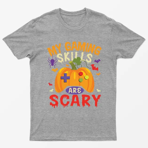 Sport Grey My Gaming Skills Are Scary Halloween T-Shirt
