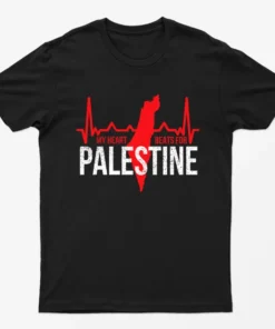 Black My Heart Beats For Palestine T-Shirt