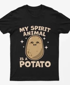 Black My Spirit Animal Is a Potato Funny T-Shirt