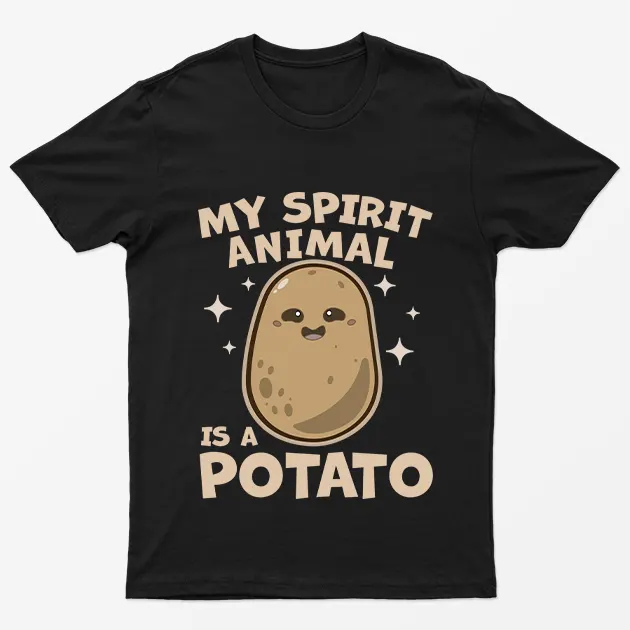 Black My Spirit Animal Is a Potato Funny T-Shirt