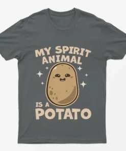 Charcoal My Spirit Animal Is a Potato Funny T-Shirt