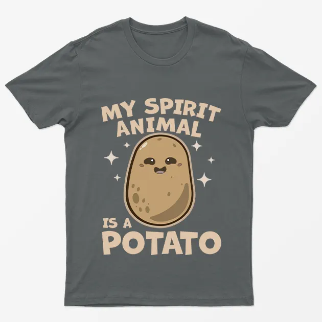 Charcoal My Spirit Animal Is a Potato Funny T-Shirt