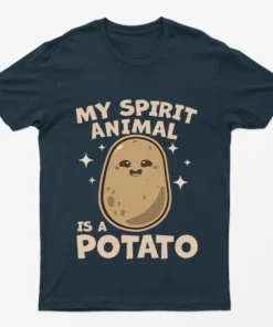 Navy Blue My Spirit Animal Is a Potato Funny T-Shirt