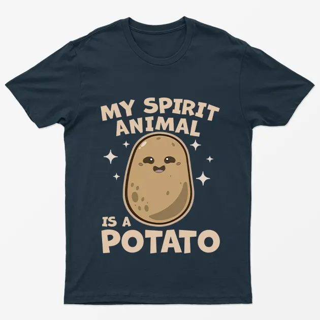 Navy Blue My Spirit Animal Is a Potato Funny T-Shirt