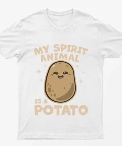 White My Spirit Animal Is a Potato Funny T-Shirt