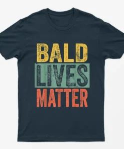 Navy Blue Bald Lives Matter T-Shirt