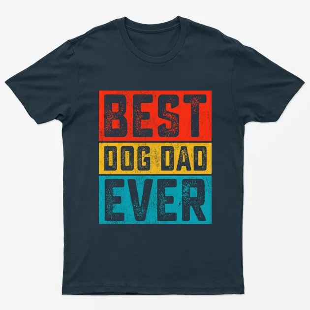 Navy Blue Best Dog Dad Ever T-Shirt
