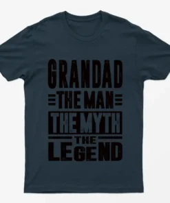 Navy Blue Grandad The Man The Myth The Legend Graphic T-Shirt