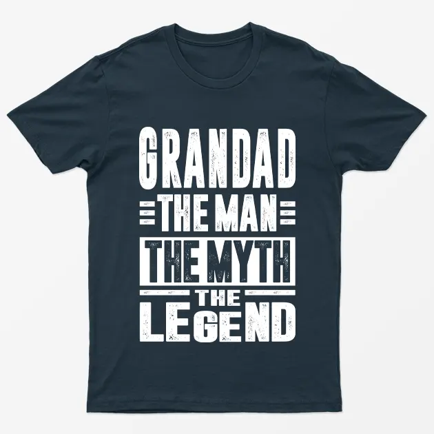 Navy Blue Grandad The Man The Myth The Legend T-Shirt