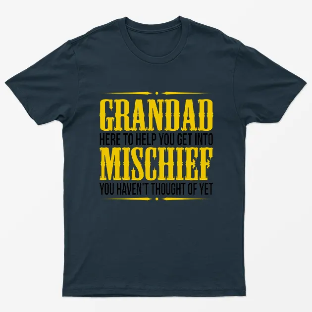 Navy Blue Grandad here to Help you T-Shirt