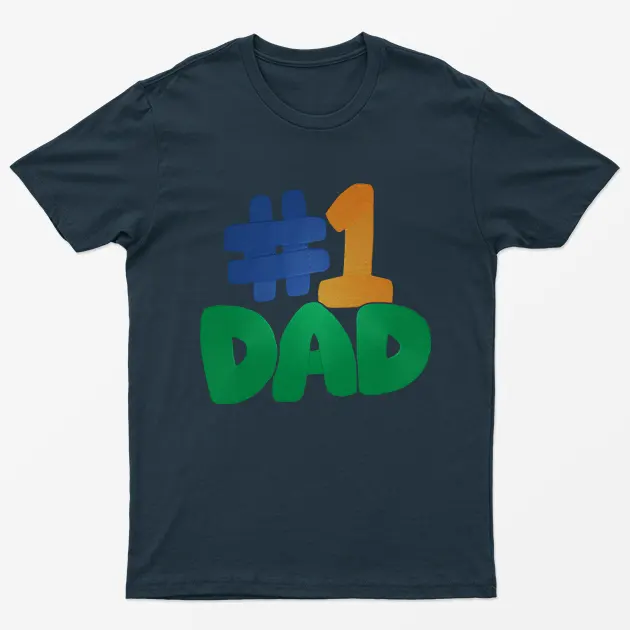 Navy Blue No 1 Dad T-Shirt