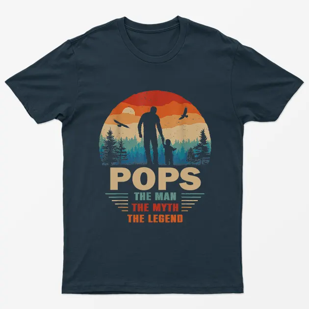 Navy Blue Pops The Man The Myth The Legend Graphic T-Shirt