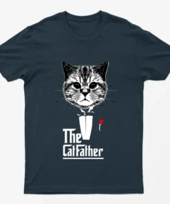 Navy Blue The Cat Father T-Shirt