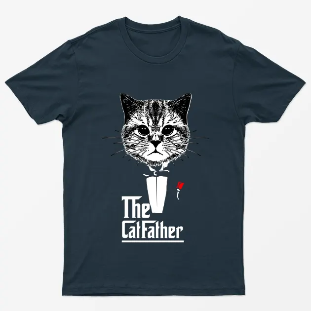 Navy Blue The Cat Father T-Shirt