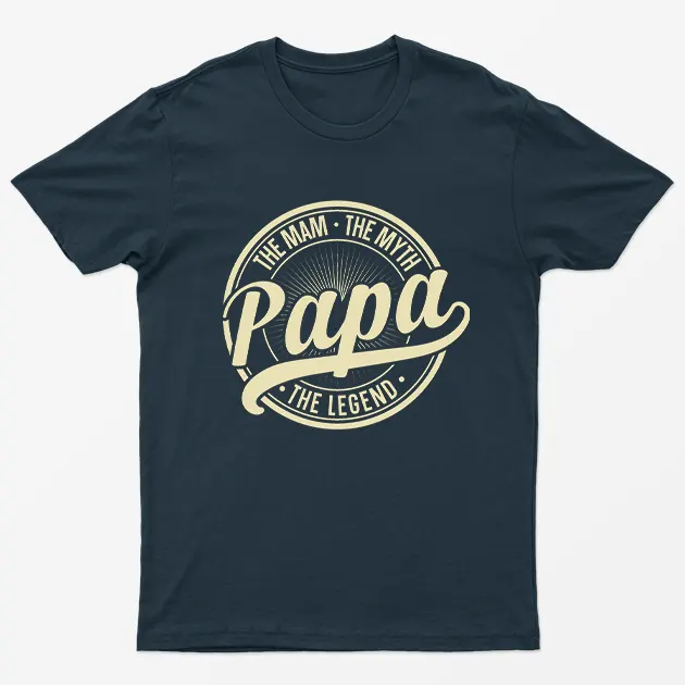 Navy Blue The Man The Myth Papa The Legend T-Shirt