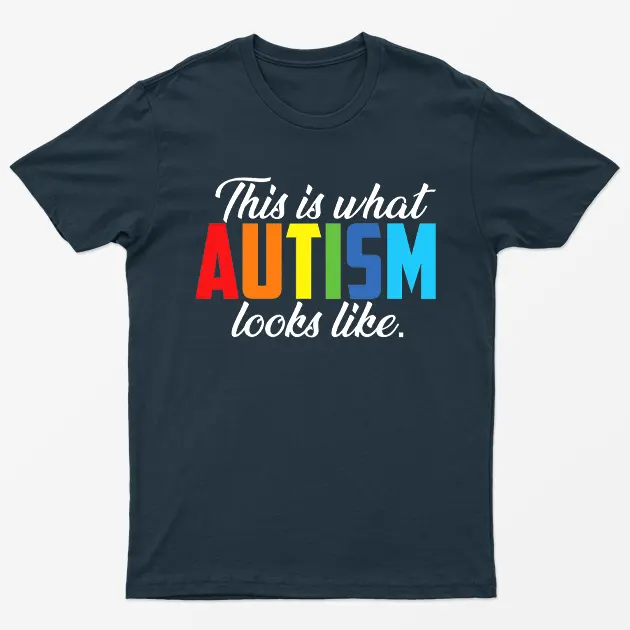 Navy Blue This is What Autism Looks Like T-Shirt