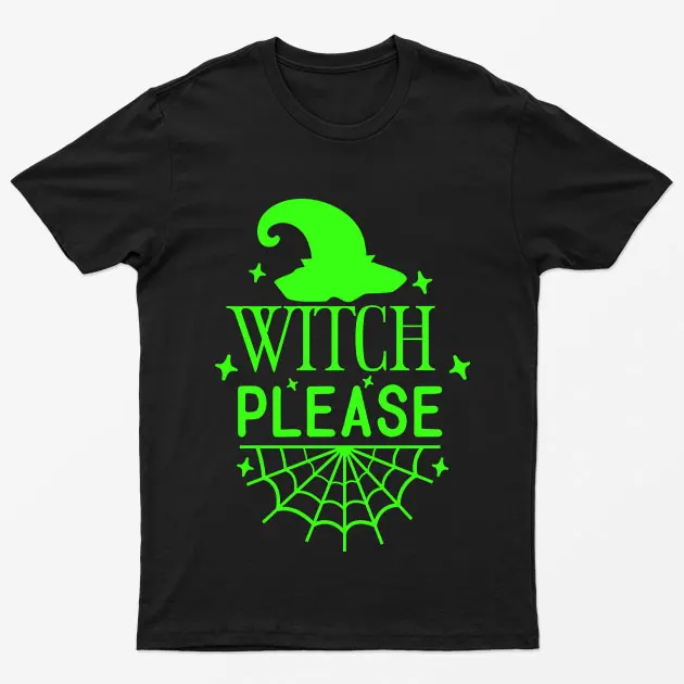 Black Neon WItch Please T-Shirt